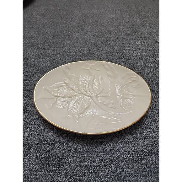 Lenox Tulip Gold Rim Trinket Soap Dish Embossed - Picture 2 of 6